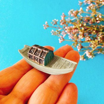 Jual Miniatur Perahu Sampan Nelayan untuk Maket, Diorama, Terarrium, Aquascape OO08 (2)